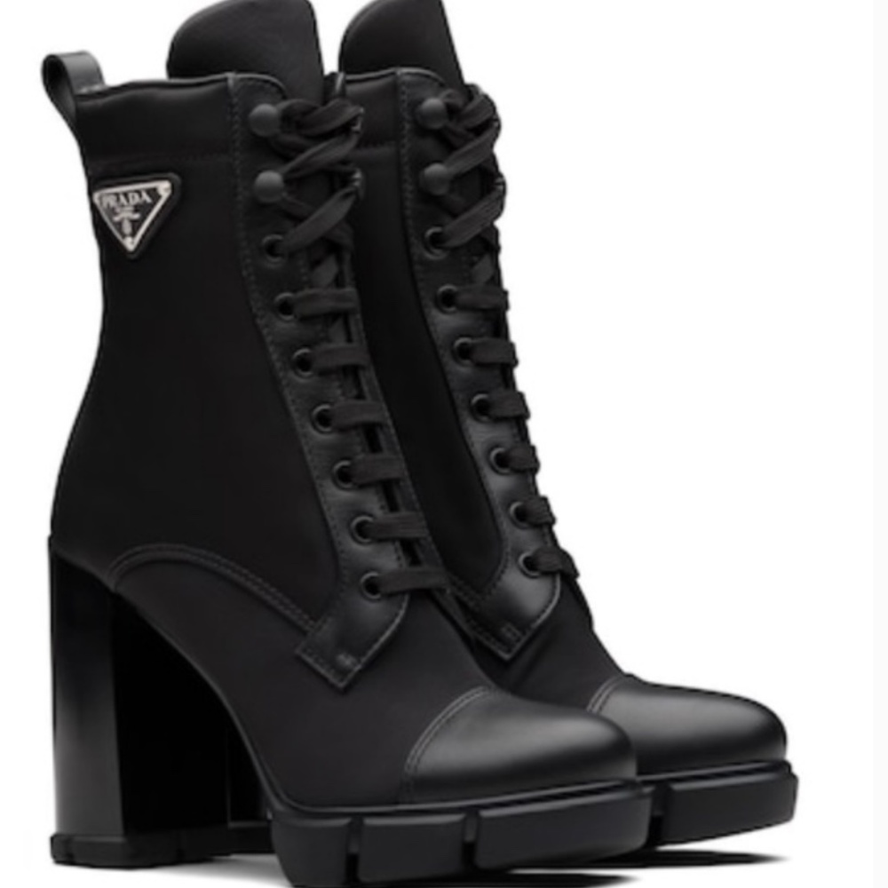 Prada triangle logo boots